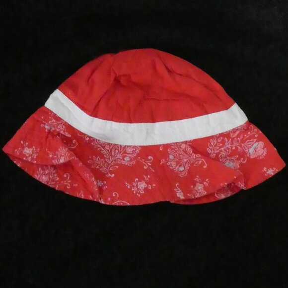 BABY GAP | 6-12 months | Red Floral Bucket Hat with Bow - Picture 2 of 11